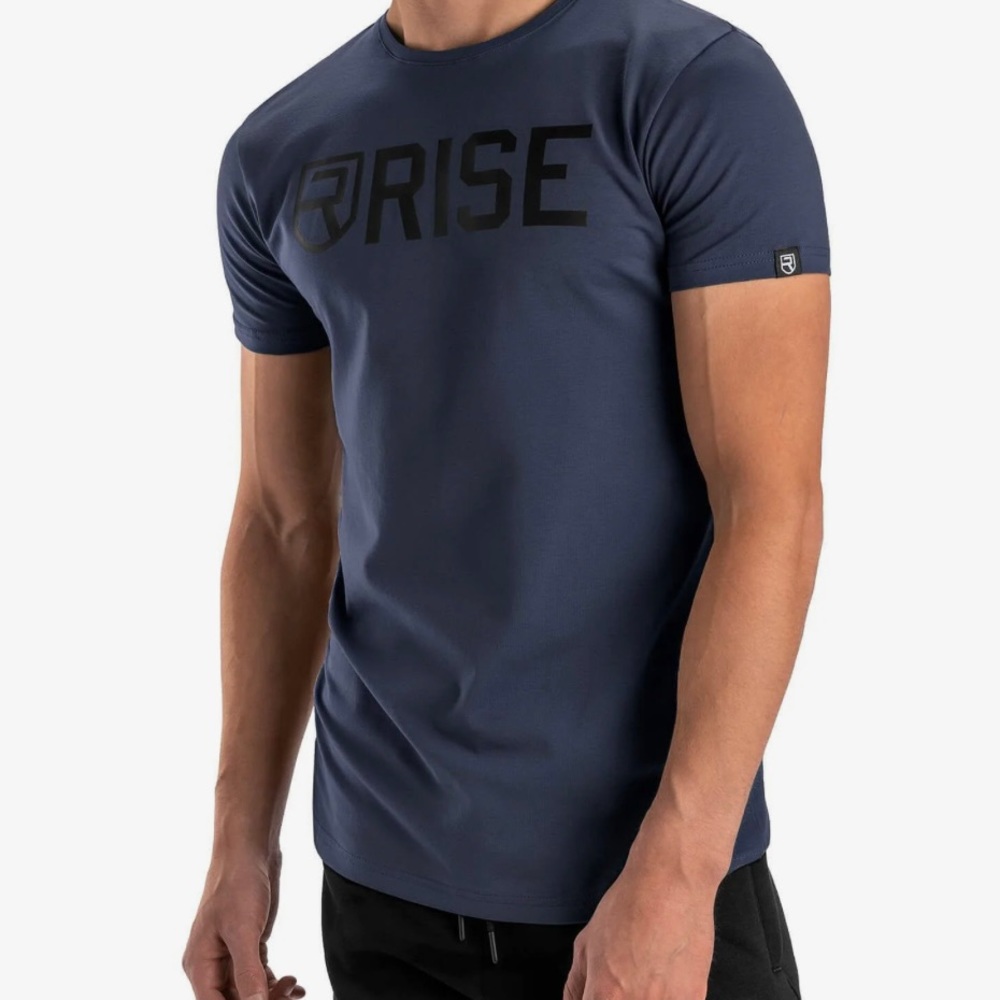 Rise Signature T-Shirt 2.0- Navy, Size Large